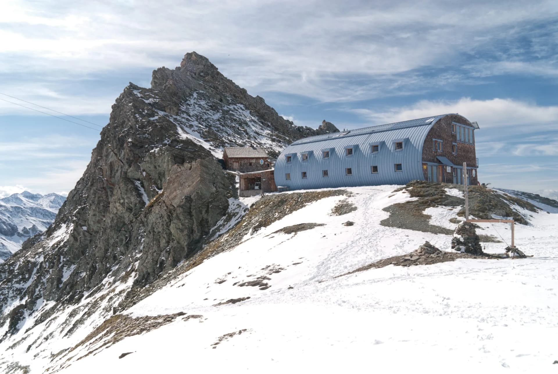 Snowbound Stüdlhütte in the alps, Austria