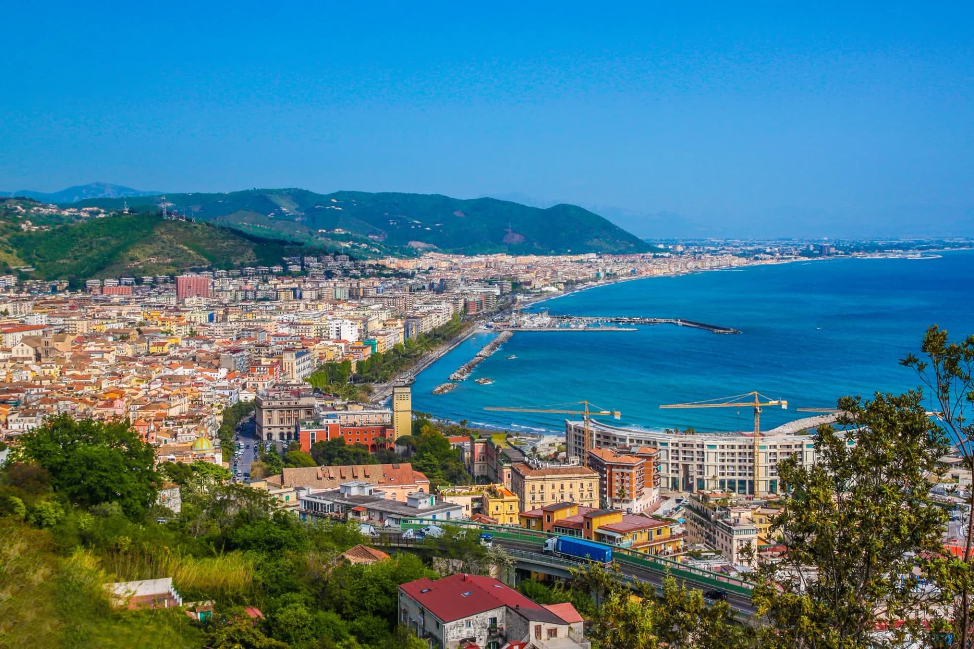 Aerial view of Salerno. Italy