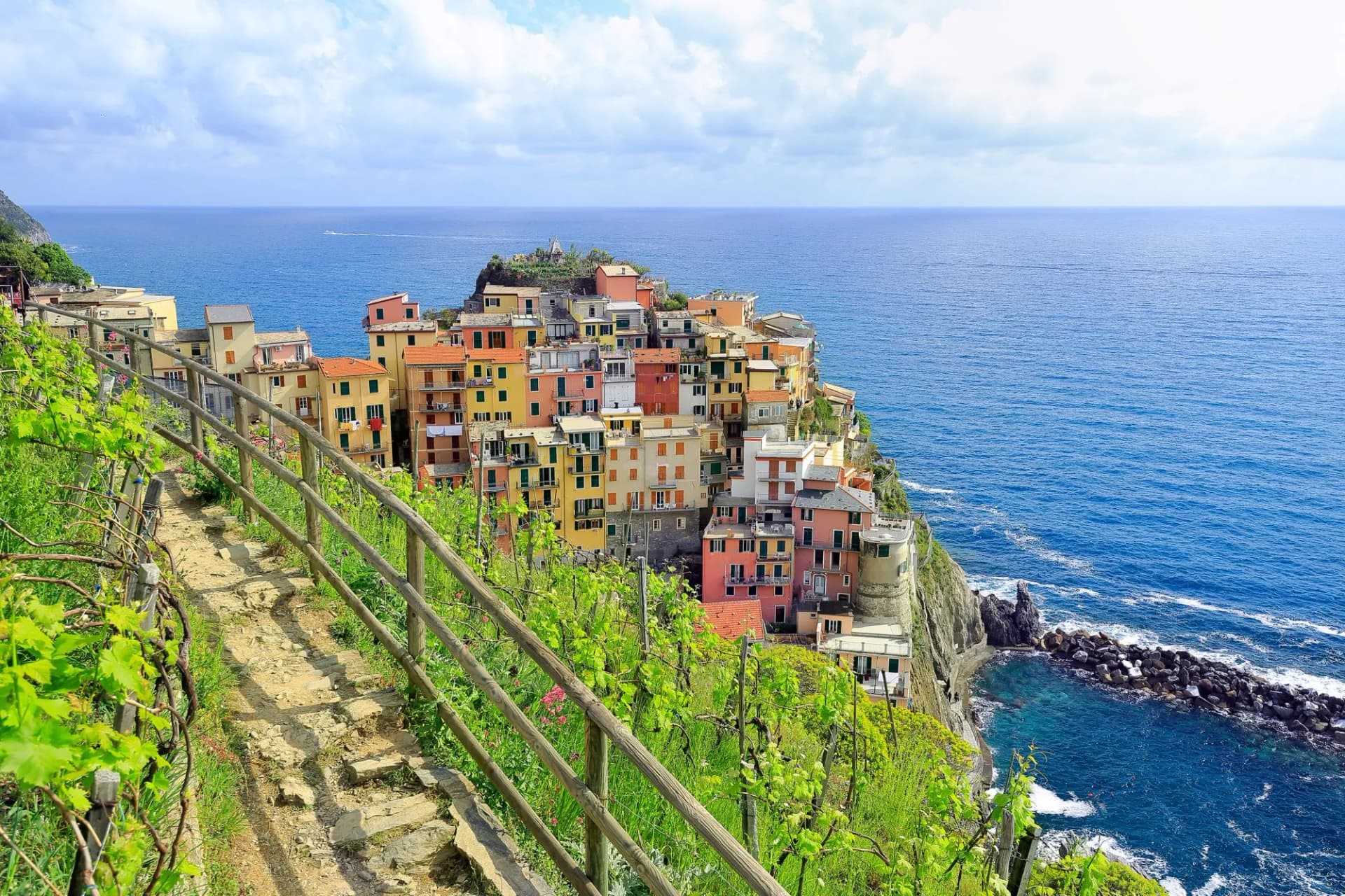Manarola, Cinque Terre, Italy. Vineyard valley