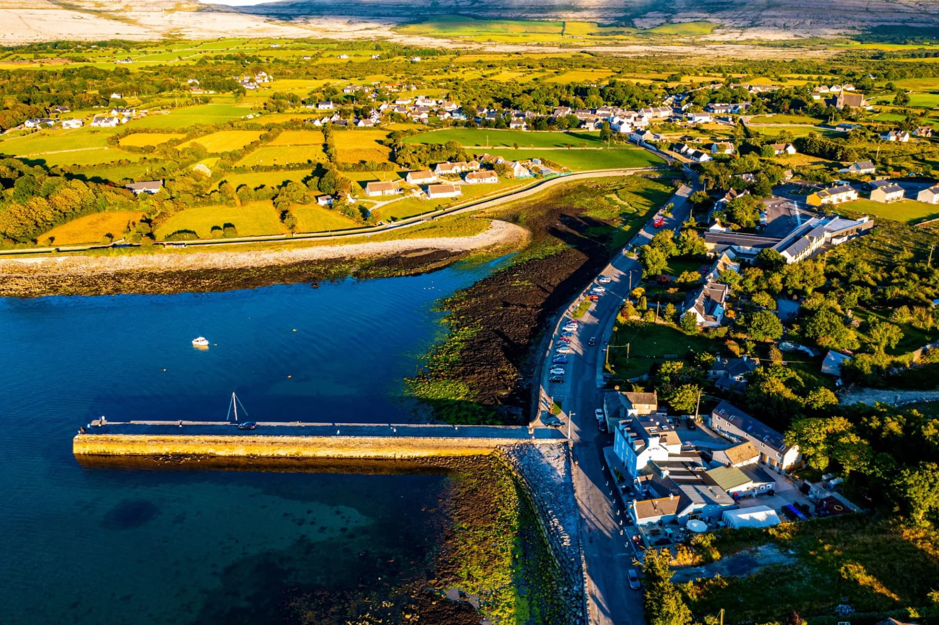 Ireland from above | Irish Coast, the Sea and the Village Ballyvaughan