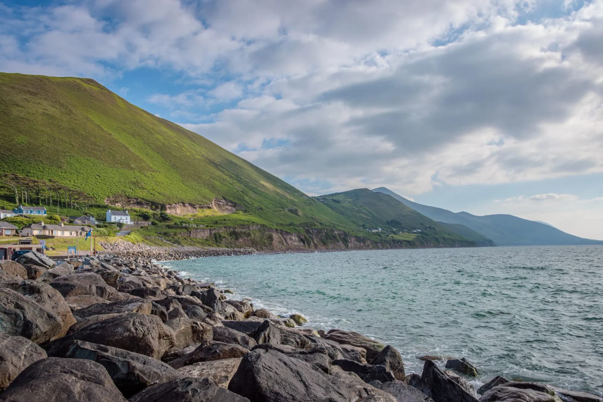 Rossbeigh, Ireland - June 8 2024 "Rossbeigh and Rossbeigh beach during beautiful afternoon"