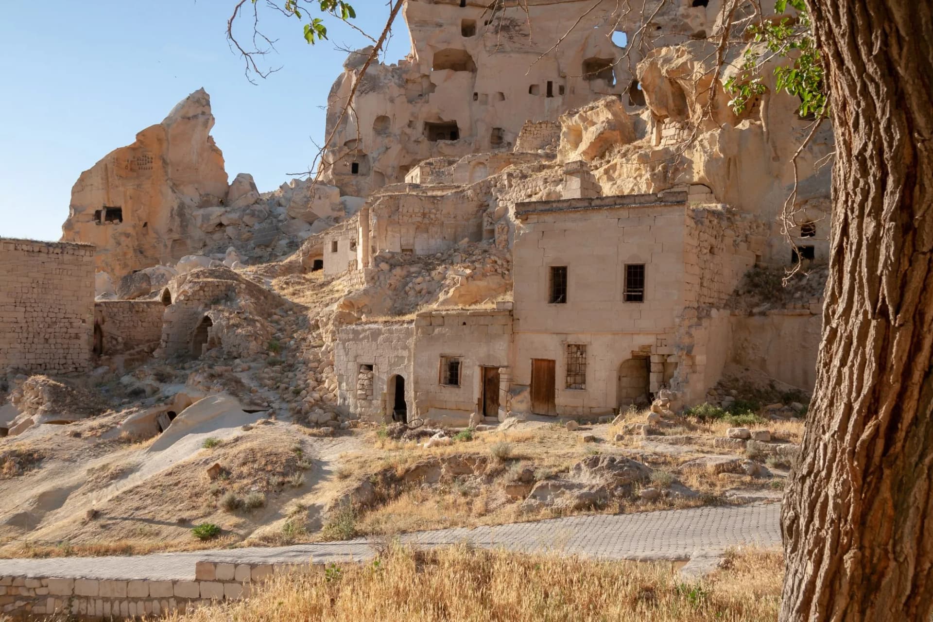 cave houses at Cavusin, Cappadocia, Turkey