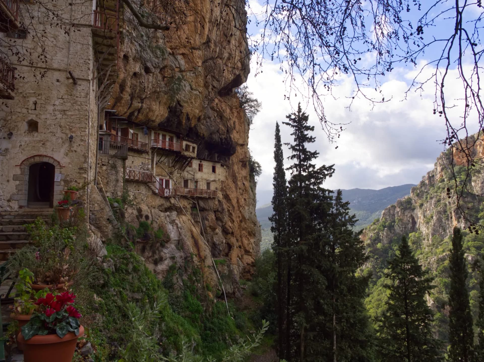 Greek monastery view near Dimitsana, Peloponnese, Greece