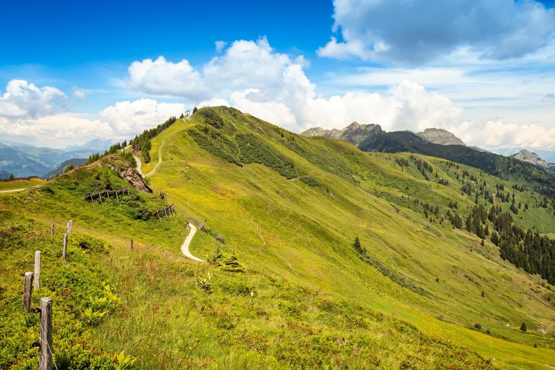 View over alpine mountain range, Dorfgastein, Austria