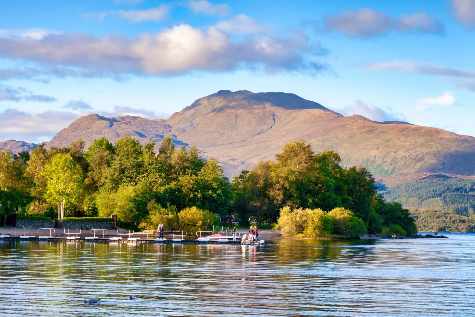 Loch Lomond and Ben Lomond at Luss, Trossachs National Park, Stirling, Scotland, UK