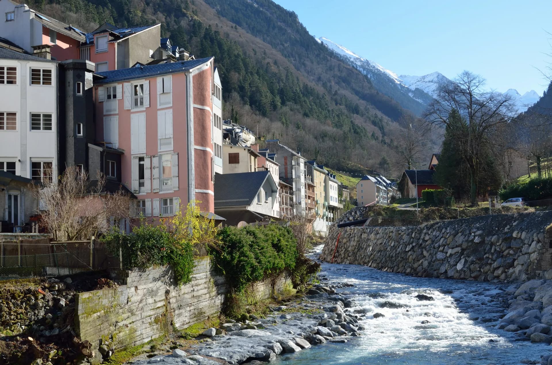 Winter view of the Cauterets spa town