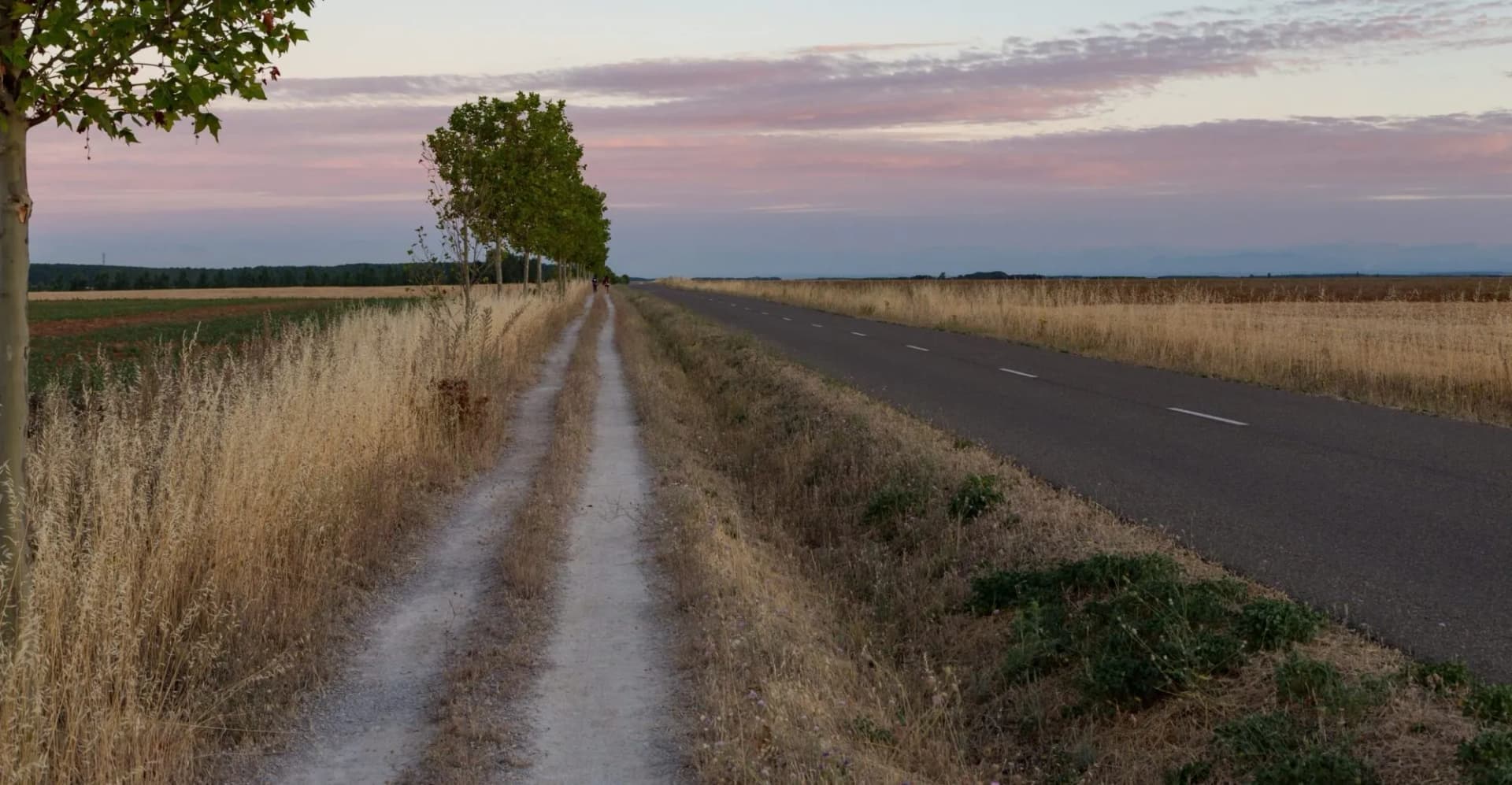 The Camino de Santiago near El Burgo Ranero on the Meseta in Spain