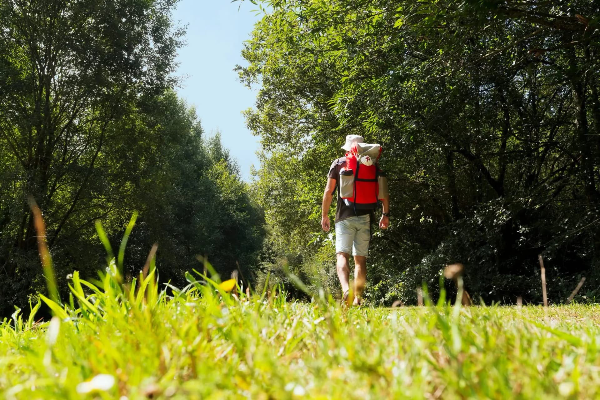 Way of st james to Compostela , pilgrims in english way in Mino Village