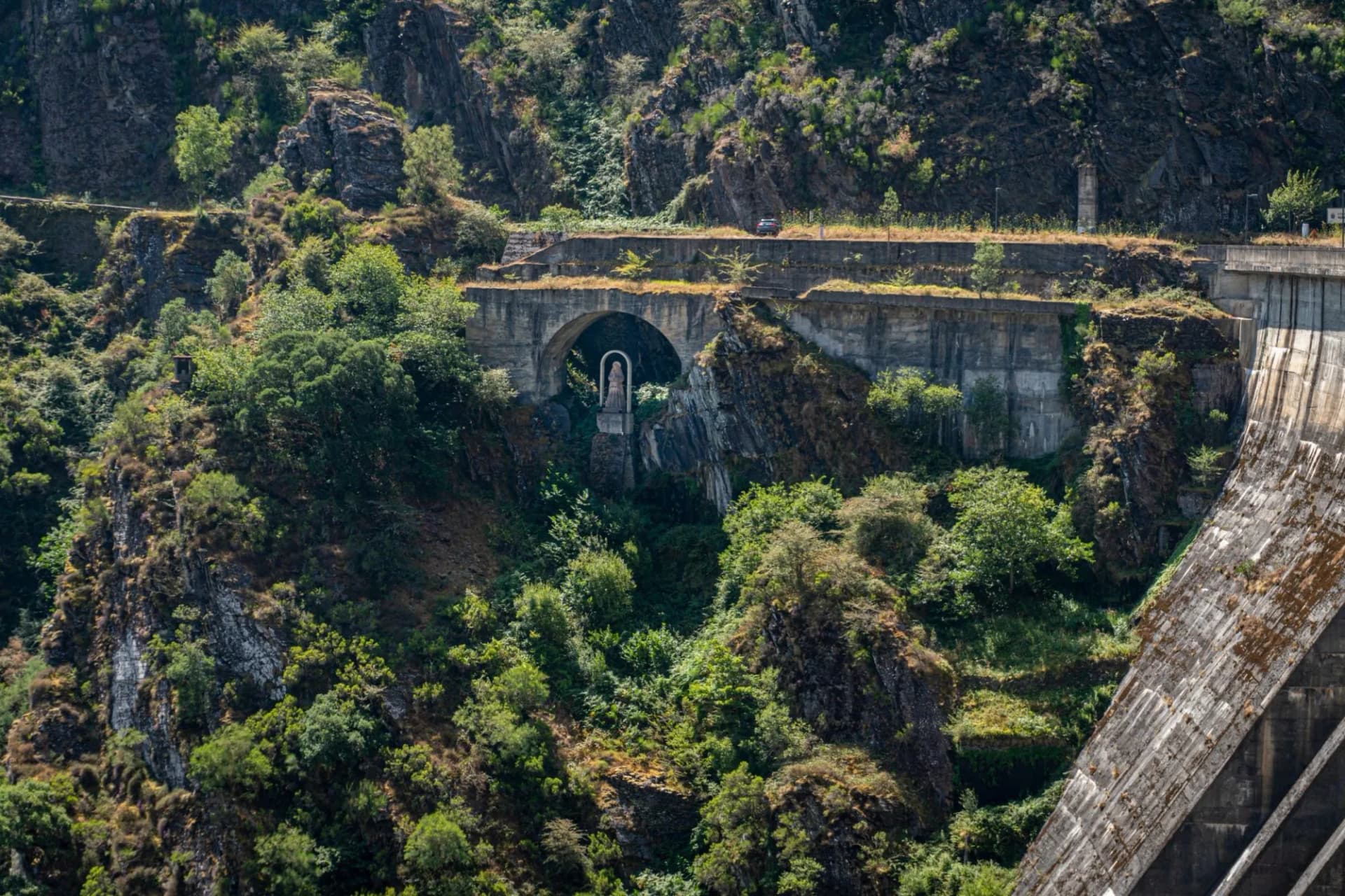 View of the dam at Salime in Asturias, Spain