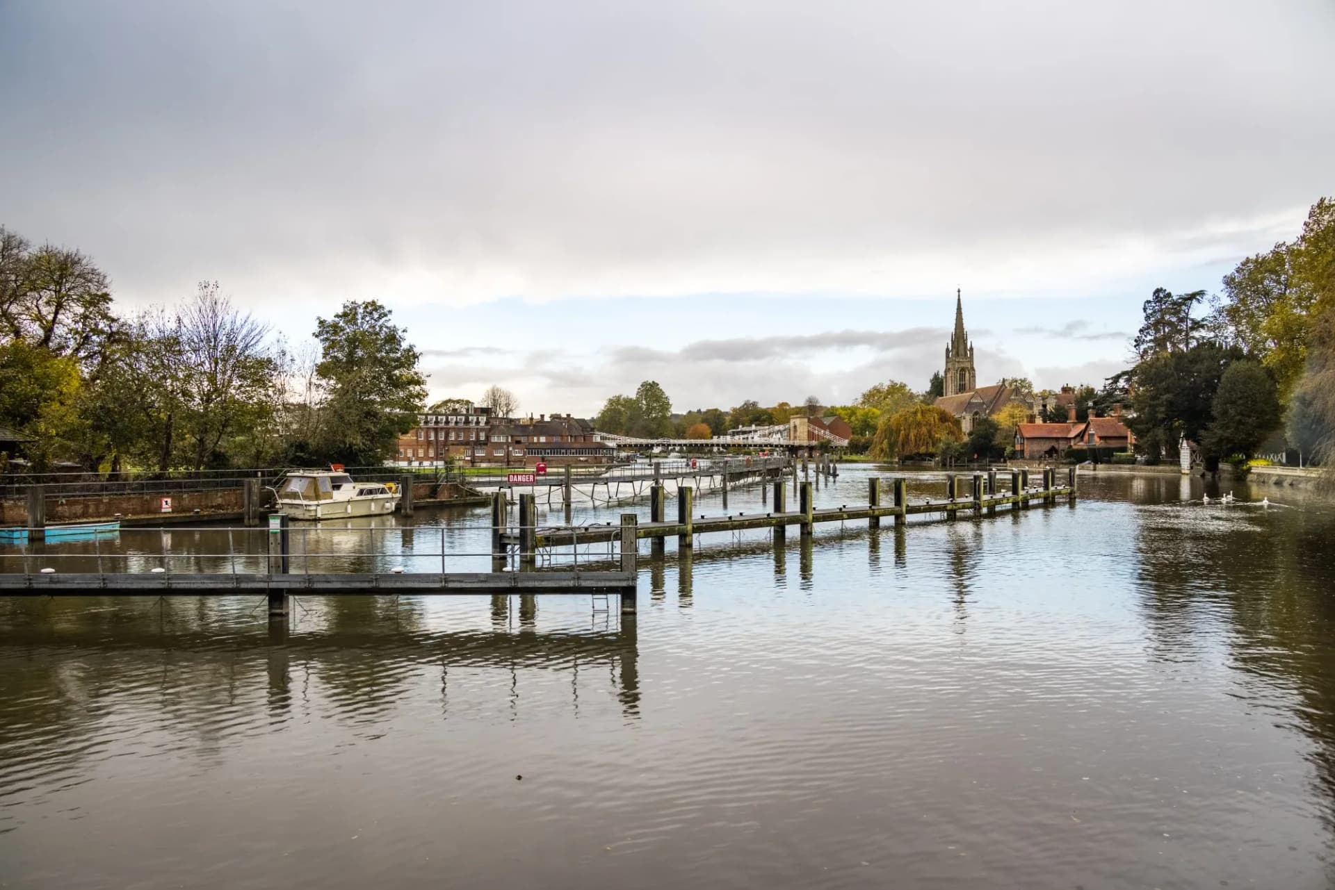 View of Marlow and the River Thames, England