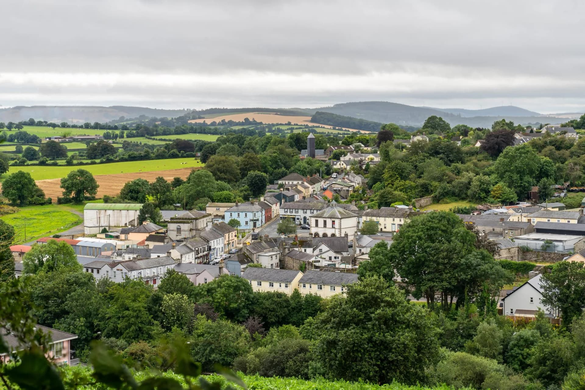 Tinahely town views from wicklow way.