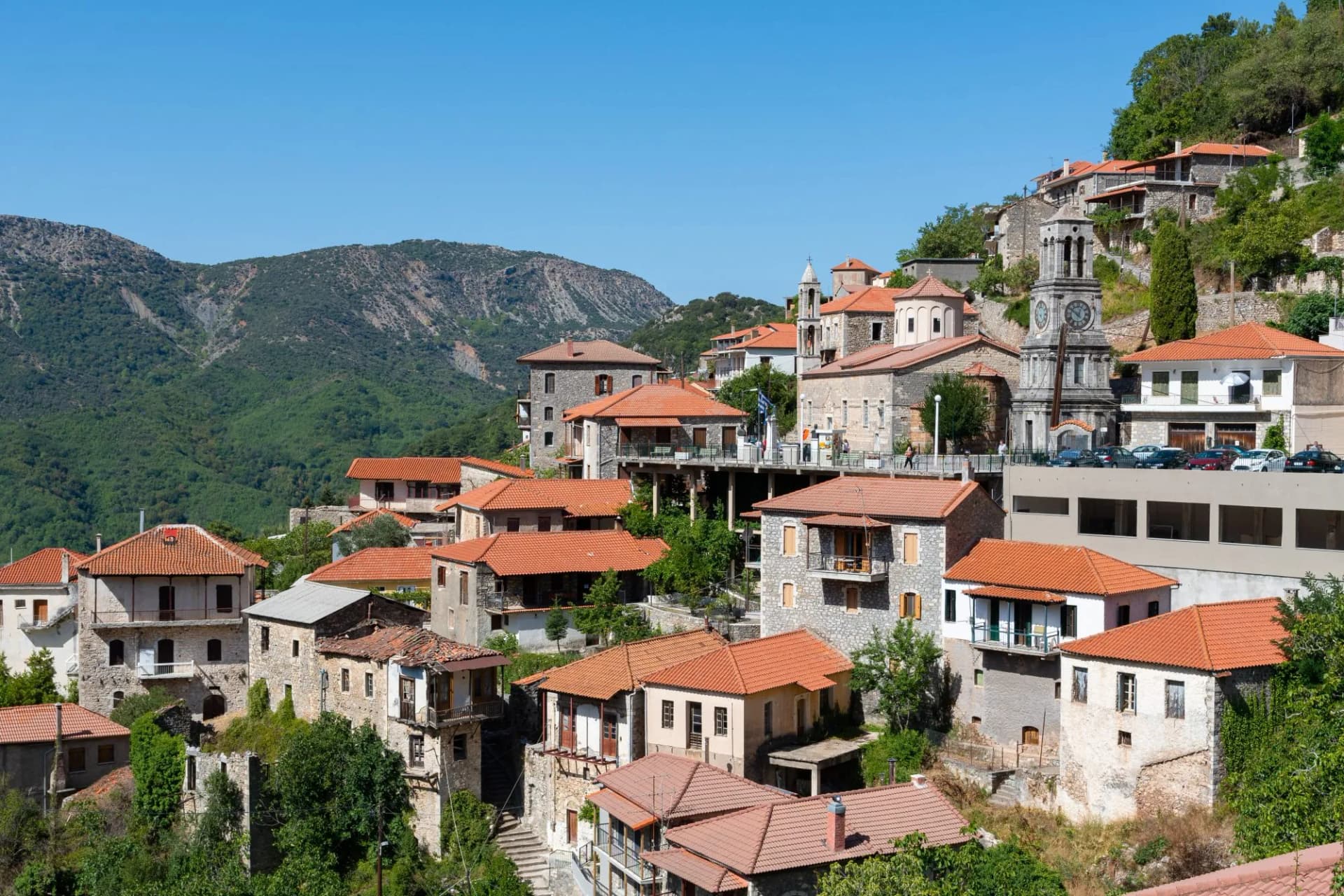Valtesiniko village in Arcadia Greece