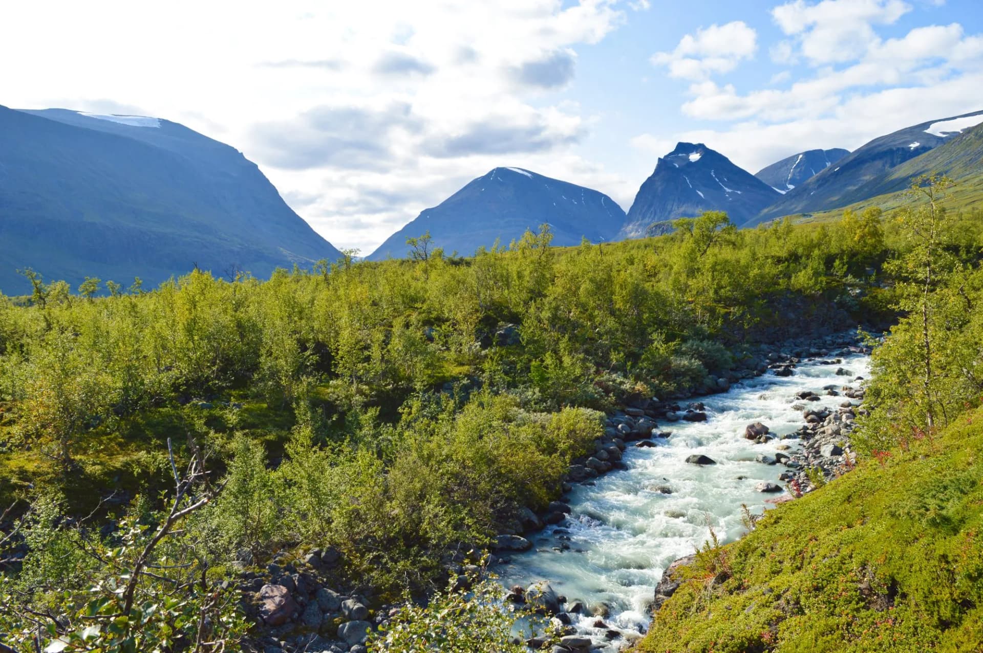 River in the Kebnekaise valley on the way into the Tarfala valley