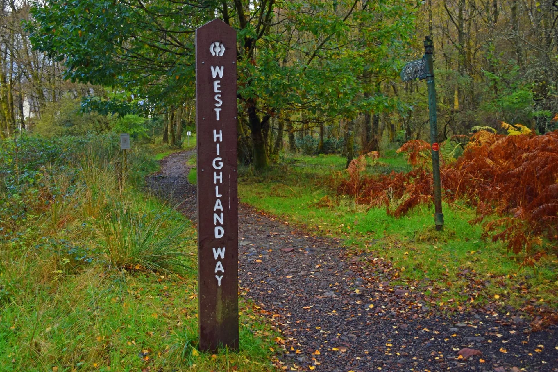 West Highland Way signpost in Kinlochleven Scotland