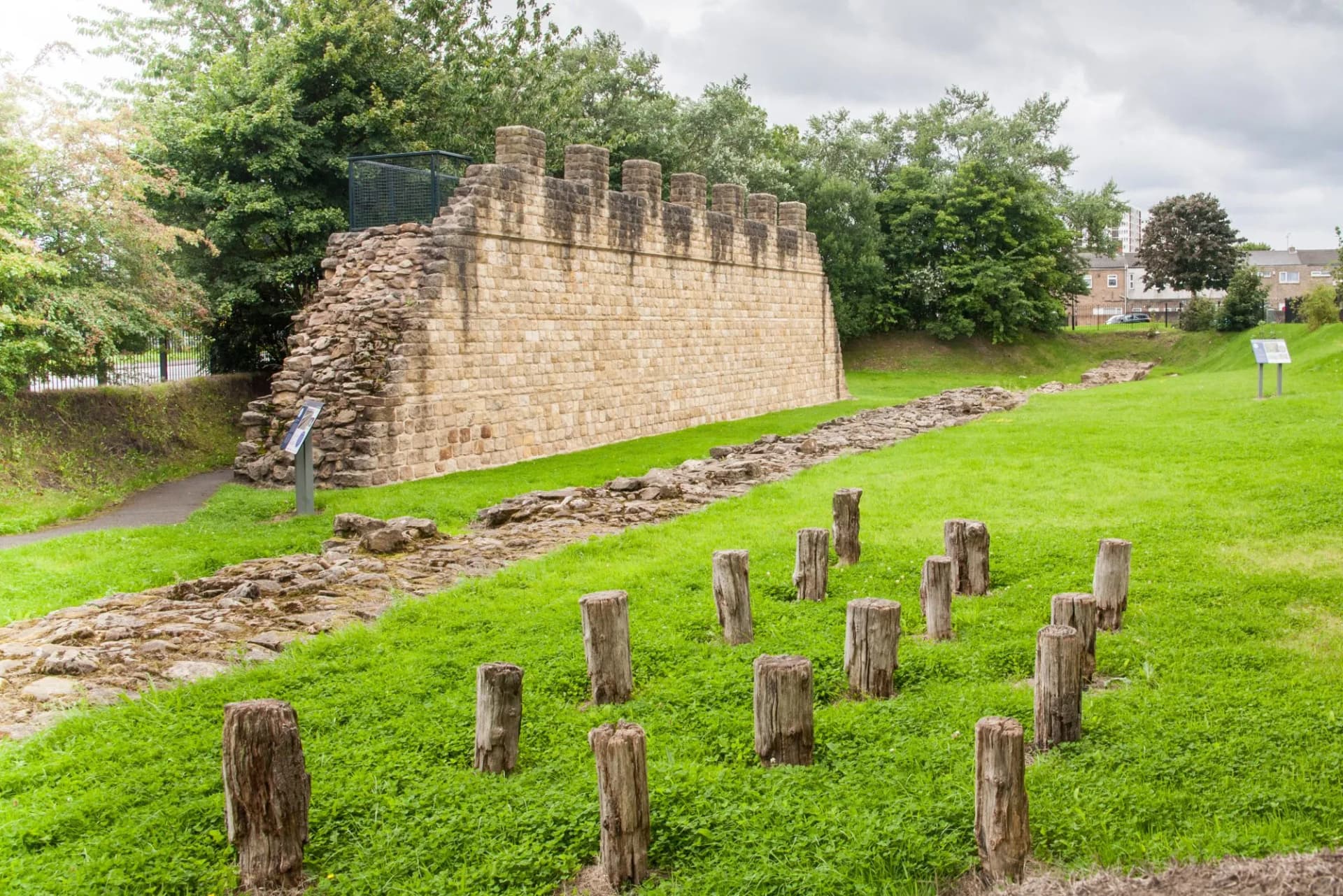 Section of Hadrian's Wall at Segedunum in Wallsend, the north of England