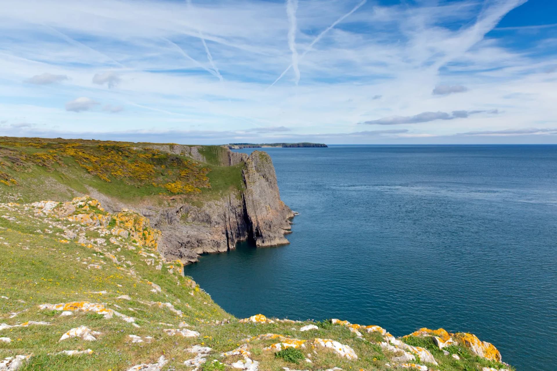 Lydstep Point Pembrokeshire Wales next to Manorbier