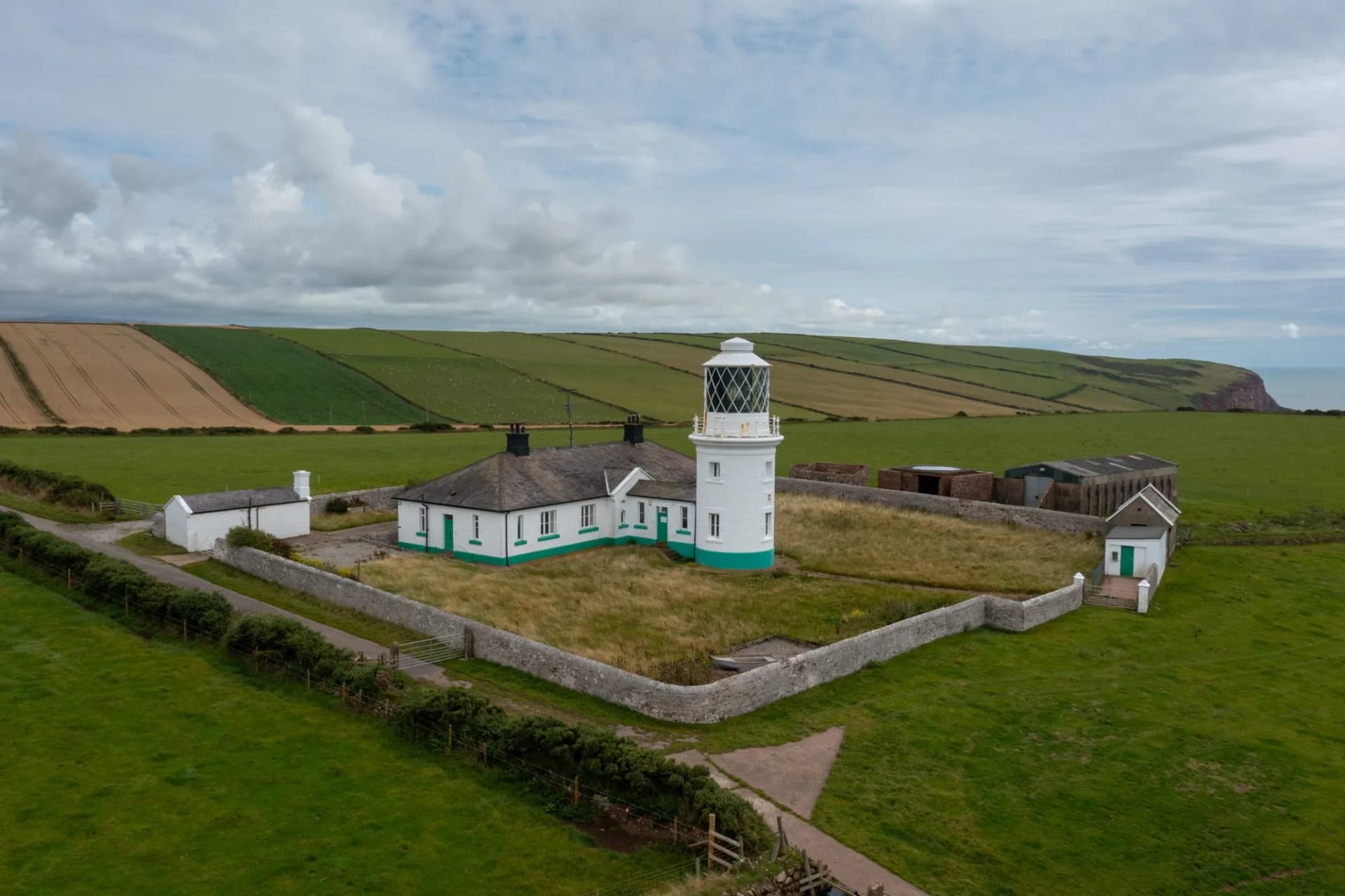 view of the St Bees Ligthouse in northern England
