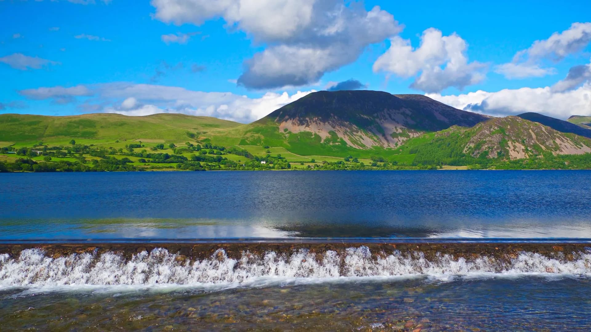 Green hills and Ennerdale lake, Lake District, Cumbria, UK